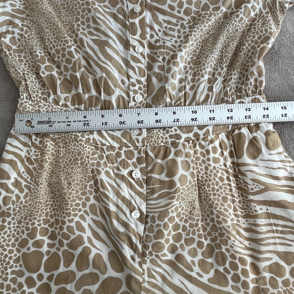 MICHAEL Michael Kors Womens 4 Cotton Sheer Animal Print Romper Long Sleeve - Picture 14 of 16